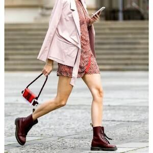 DR. MARTENS BOOTS in cherry red patent leather Women’s size 7 EU 38